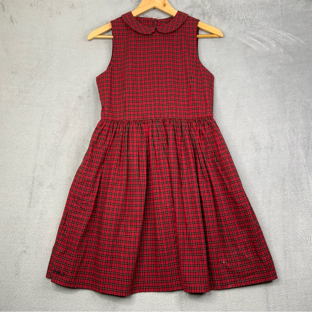 Polo Ralph Lauren Classic Red Plaid  Cotton Poplin‎ Kids Dress. Size 16.